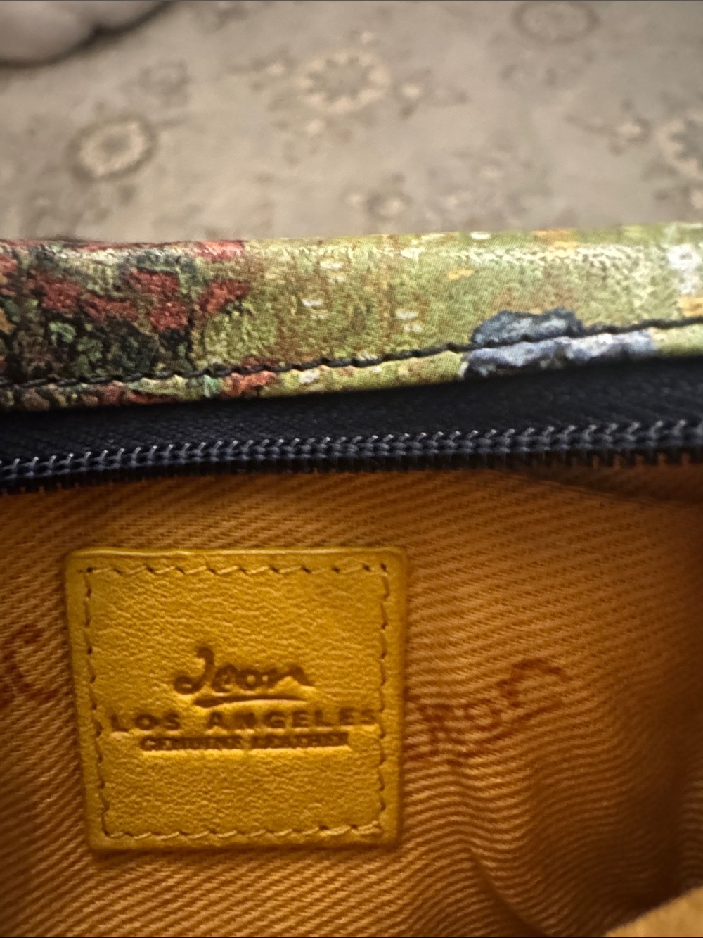 Scotch & Soda Yellow Canvas Pouch with Floral Iris Zip Wallet - Picture 3 of 4
